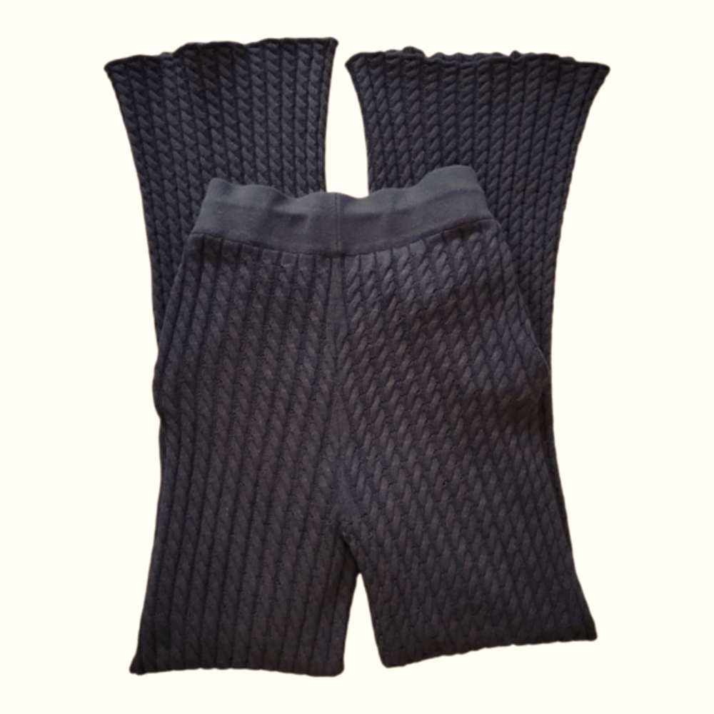 $368 AMUR Cable Knit Lounge Pant in Navy Eclipse size Small - Picture 3 of 4